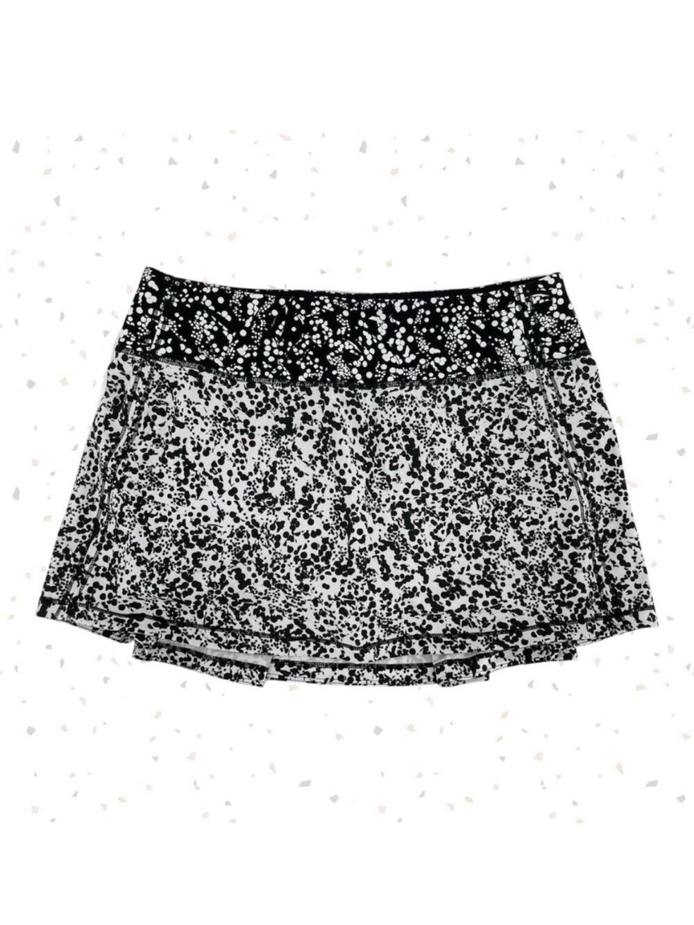 Lululemon Pace Rival Skirt Black White Active Tennis Fit Pickleball Skort Size 4
